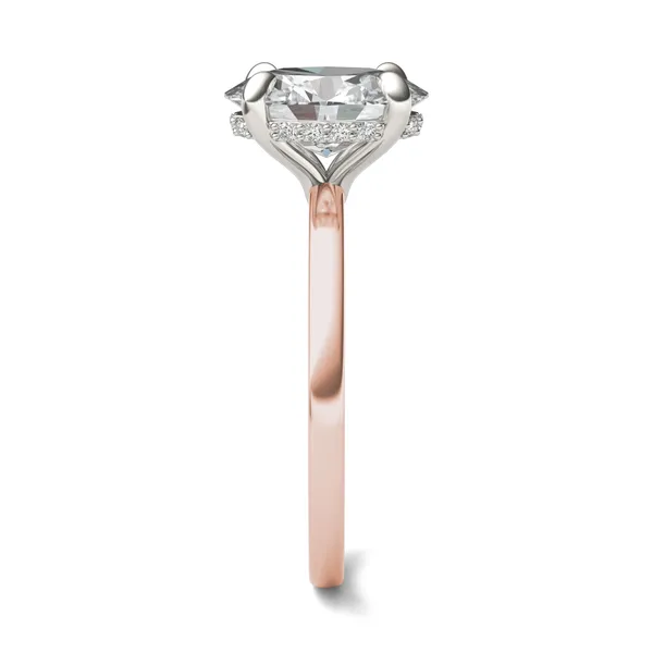 Oval Custom Hidden Halo Classic Engagement Ring Setting
